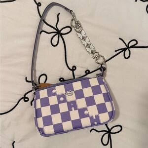 Coach Lavender and Cream Checkered Shoulder Bag
